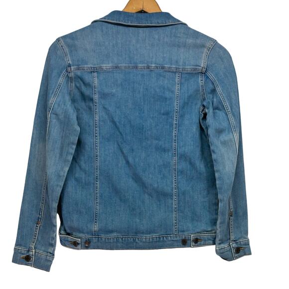 Women's XL 14-16 LANDS END Cotton Blend Blue Jean Jacket - Picture 2 of 4